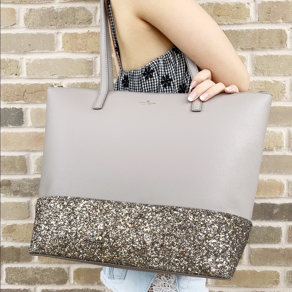 Gaby’sBags👜💕- Kate spade large tote gray glitter - Picture 3 of 8